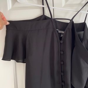 Black strappy blouse
